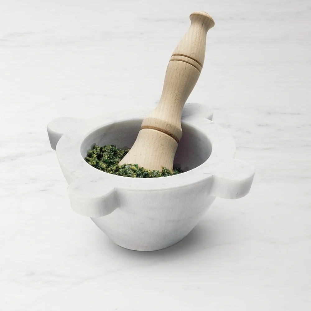 WILLIAMS SONOMA White Marble Mortar and Pestle